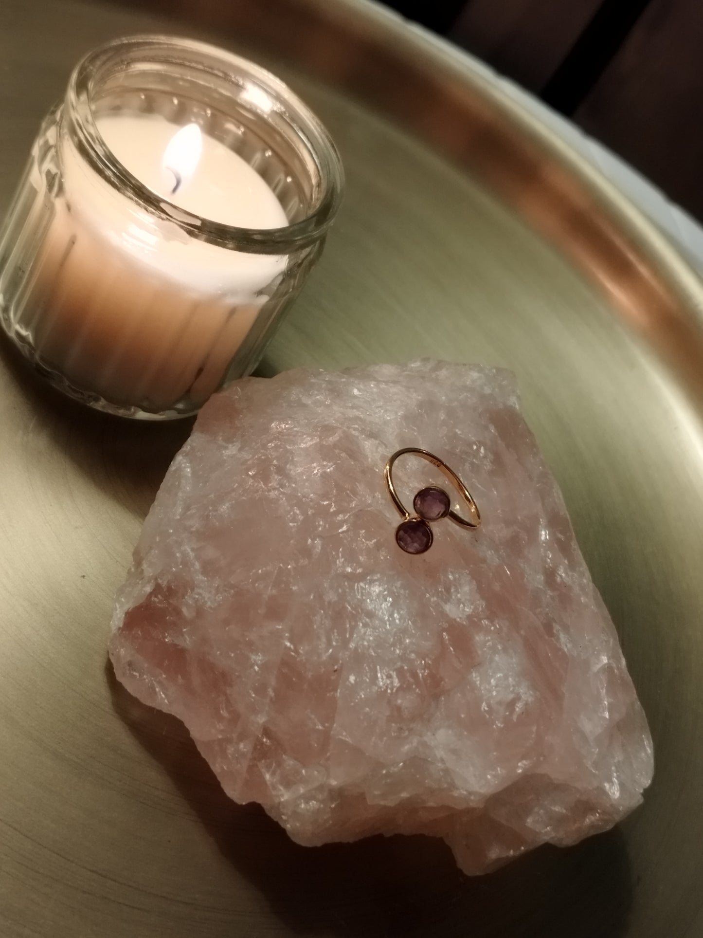 Edelsteinring mit Amethyst - vergoldet